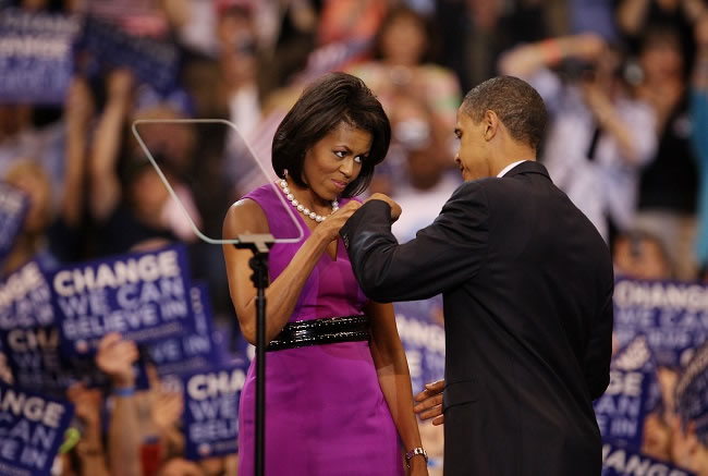 Only this couple can get away with the fist pump greeting