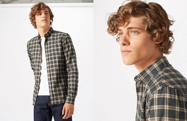 Italian Melange Flannel Check Shirt