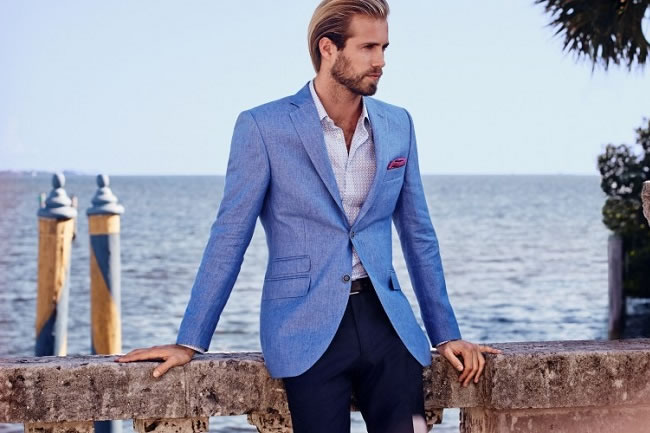 Giona Blue Linen Blazer 