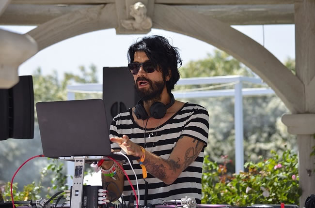 DJ Myles Hendrik at the Lacoste Desert Pool Party